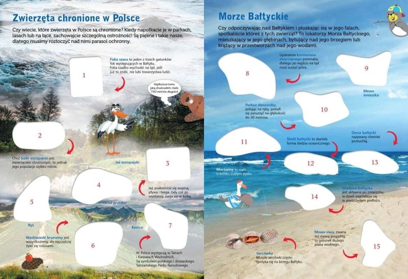 Zwierzęta Polski. Naklejki Edukacyjne. Zadania i Ciekawostki