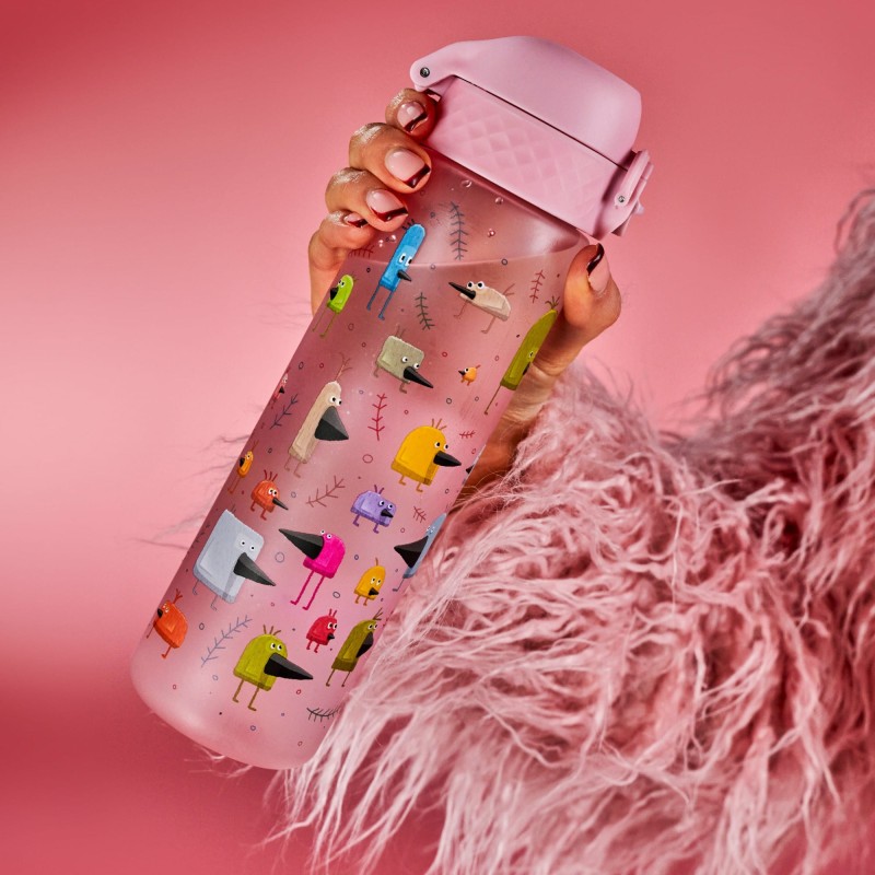 ION8 Bidon Butelka Sportowa Ptaki Różowa 500 ml