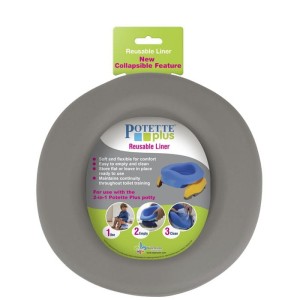 Wkład składany silikonowy na nocnik, szary, Potette Plus