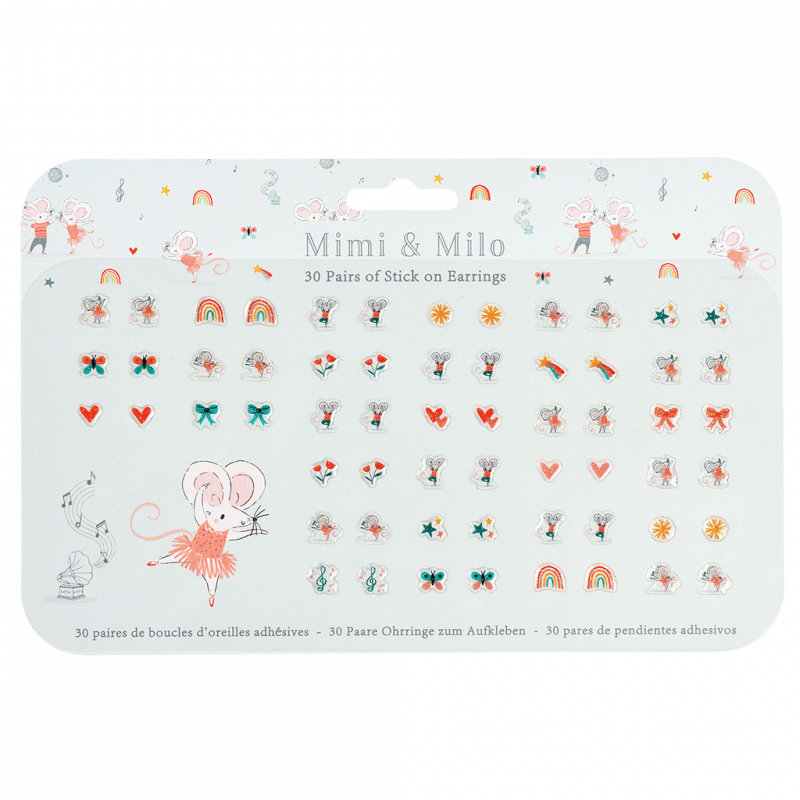 Kolczyki Samoprzylepne z Brokatem Myszki - Rex London