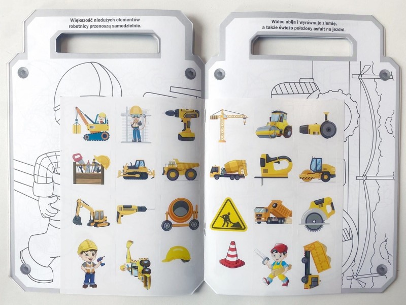 Kolorowanka z naklejkami Na Budowie Teczka