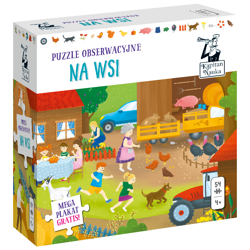 Puzzle obserwacyjne 54 el. Na wsi. Kapitan Nauka