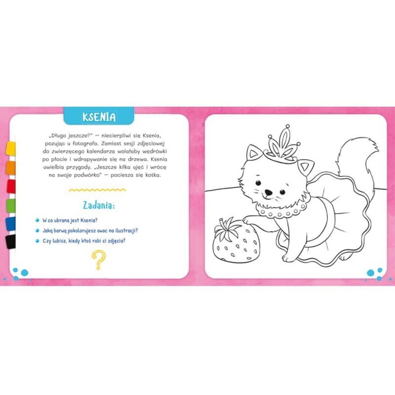 Kolorowanka z Kredka Segmentową Kotki. Historyjki i Zadnia