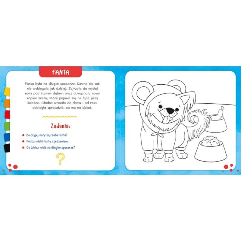 Kolorowanka z Kredka Segmentową Pieski. Historyjki i Zadnia