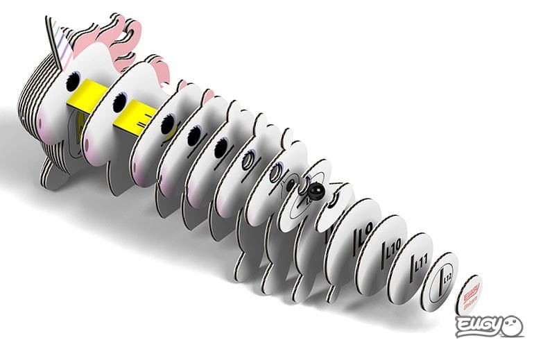 Jednorożec Różowy Układanka 3D Puzzle - Eugy