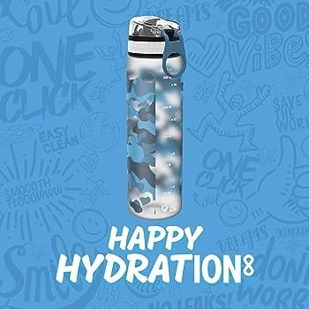 ION8 Bidon z Miarką Poziomu Moro Niebieski 500 ml