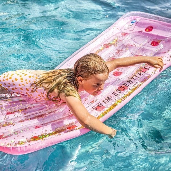 Różowy Materac z Brokatem Dots - The Swim Essentials