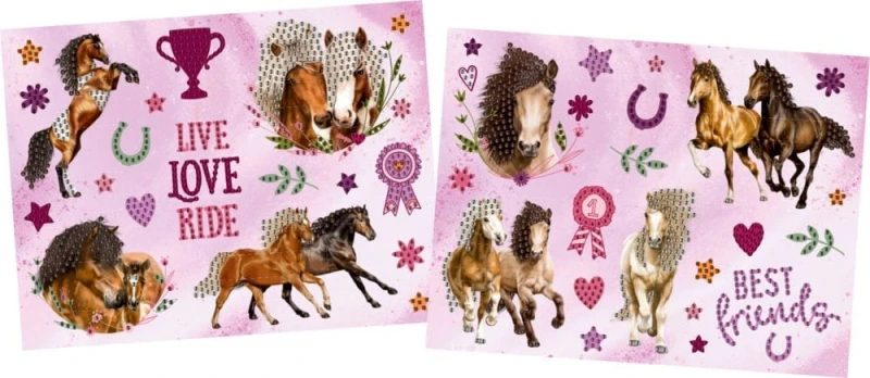 Naklejki z Końmi do ozdabiania Diamencikami - Spiegelburg