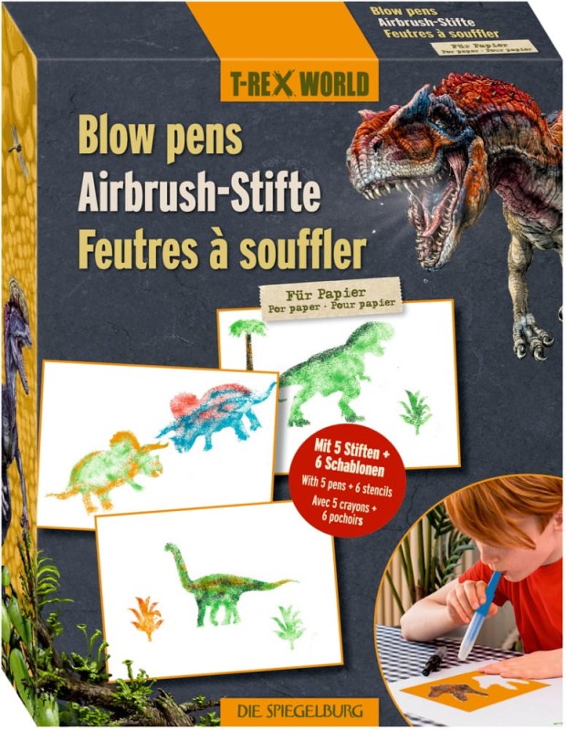 Dmuchane Pisaki z Szablonami Dinozaury - Spiegelburg
