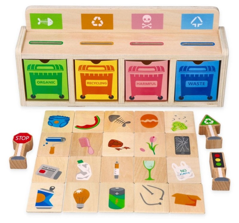 Sortowanie Śmieci Sorter do Nauki Segregacji - Lelin