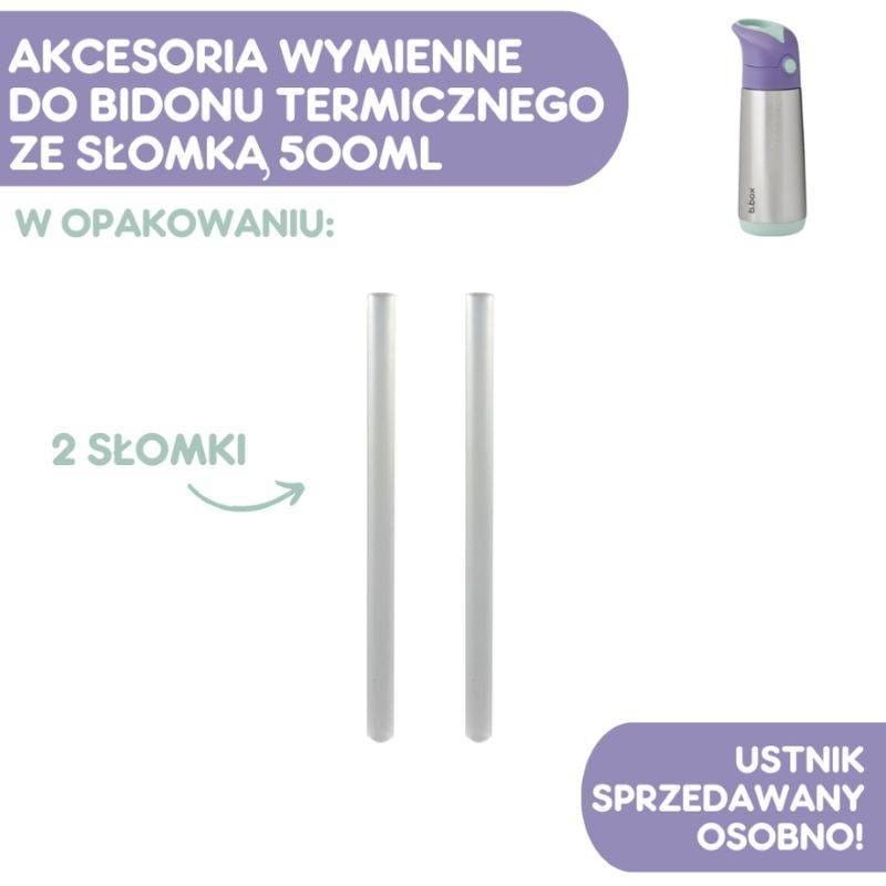 Wymienne Słomki 2 Rurki do Termobutelki 500 ml - b.box