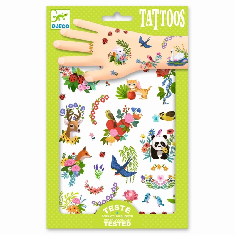 Tatuaże Dziecięce Kwiaty Zwierzęta - Djeco