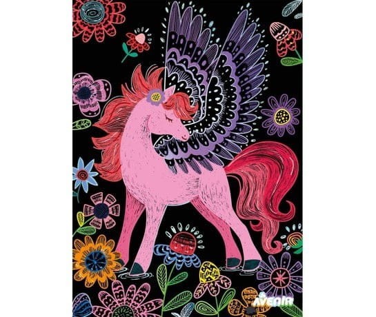 Kolorowe Wydrapywanki Pegazy 4 szt. Scratch Art - Avenir