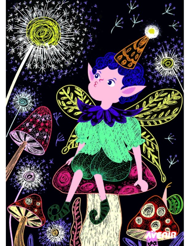 Kolorowe Wydrapywanki Elfy 4 szt. - Avenir