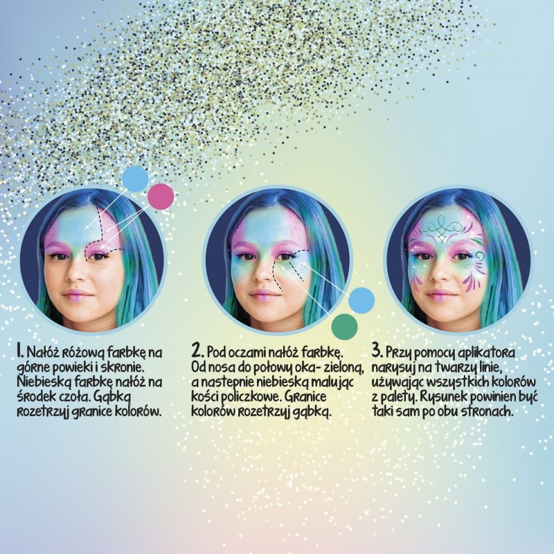 Brokatowe Farby do Malowania Twarzy - Kidea