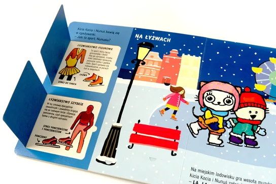 Kicia Kocia i Nunuś. Sporty zimowe. Książka z okienkami