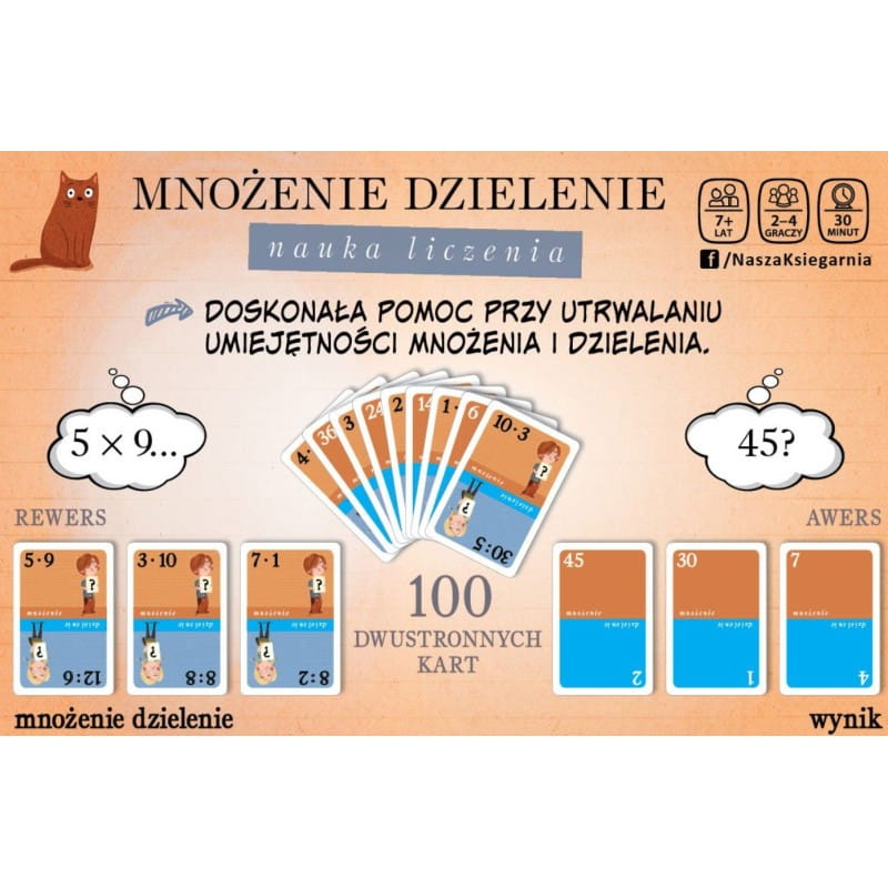 Mnożenie dzielenie. Nauka liczenia Karty do Gry