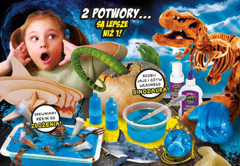 Rekiny i Dinozaury eksperymenty Crazy Science -  Lisciani
