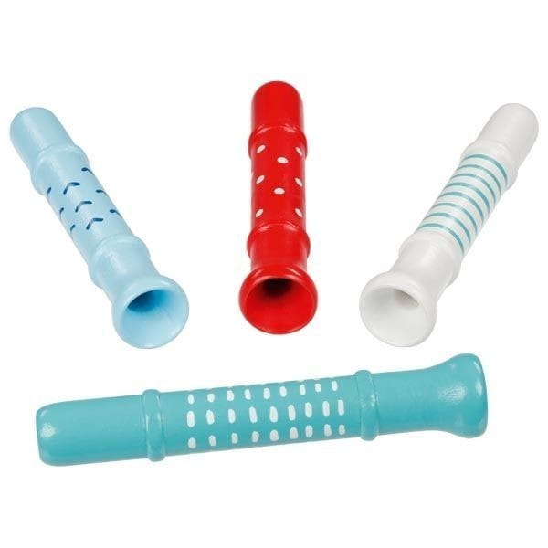 Gwizdek drewniany trąbka 1 szt. turkusowa - Goki