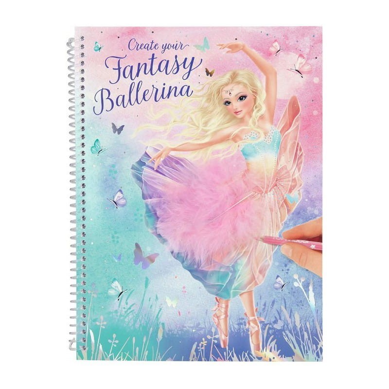 Szkicownik kolorowanka z naklejkami Balet piórka - Top Model