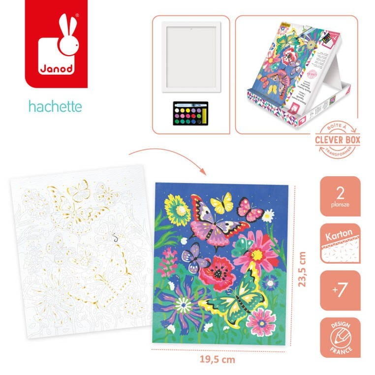 Malowanie wg numerów Farby Akwarelowe Motyle Janod