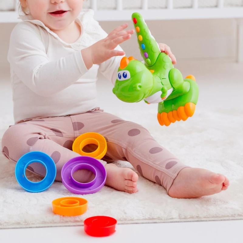 Figlarny Dino liczy obręcze polsko-angielski - Dumel Discovery