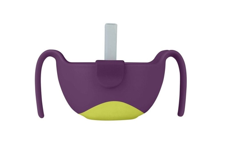 B.box - kubek niewysypek ze słomką 3w1 Bowl + straw fiolet