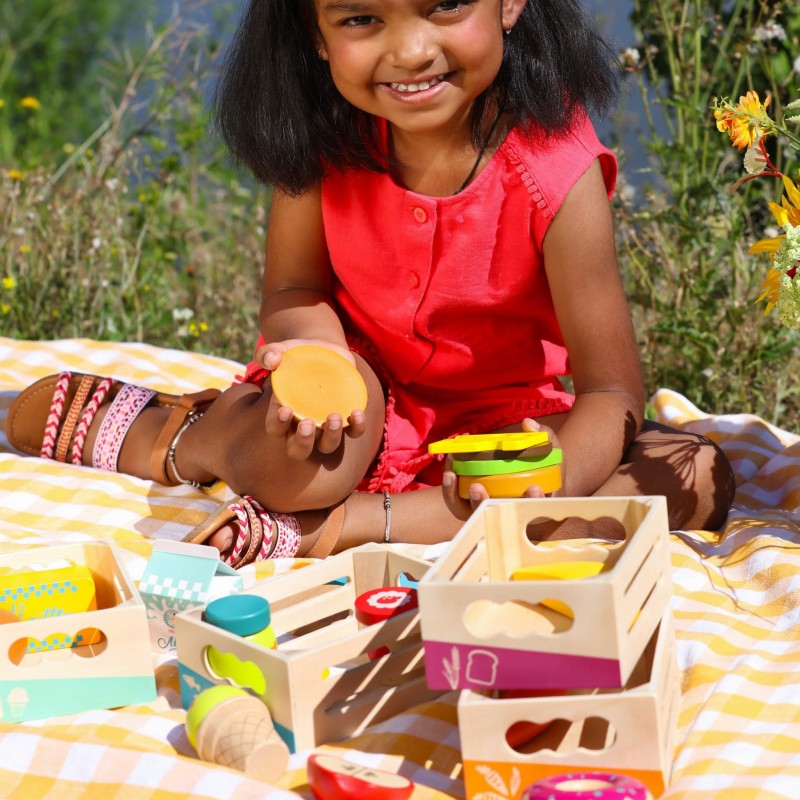 Drewniane Jedzenie w skrzyneczkach Little Foodie Groups - b.toys