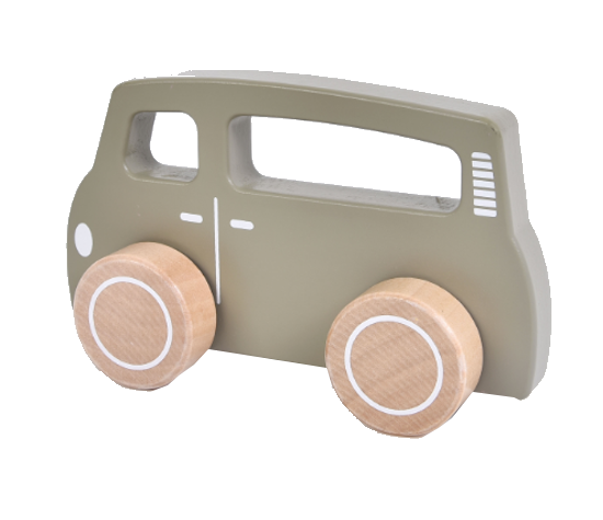 Drewniane Autko Van oliwkowy - Little Dutch