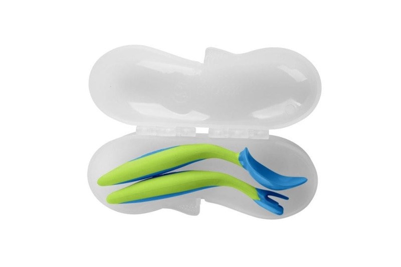 B.box - pierwsze sztućce do nauki jedzenia Toddler cutlery set niebieski