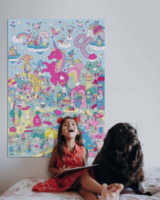 Plakat z naklejkami Jednorożec Lily - omy