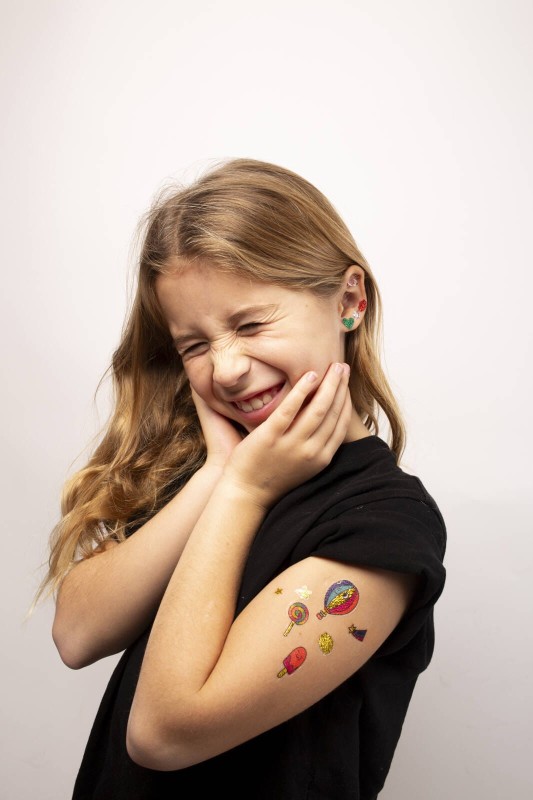 Fluorescencyjne Tatuaże dla dzieci Kawaii 50 szt. - omy