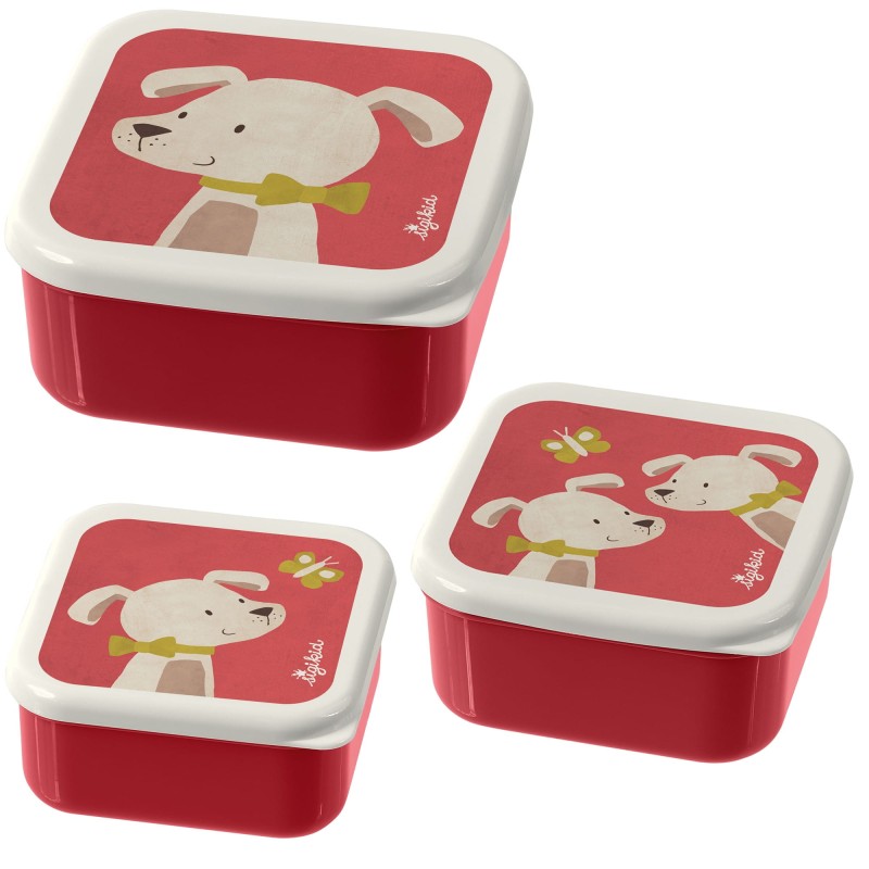 Pudełka 3 Pojemniki na Przekąski piesek - sigikid