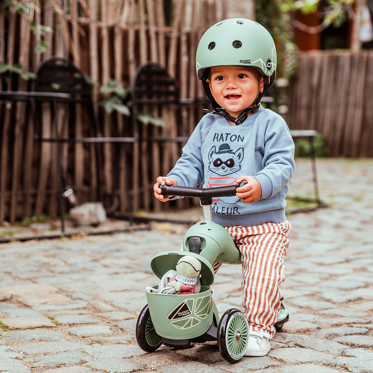 Hulajnoga Jeździk 2w1 z zamykanym schowkiem Highwaykick 1 Lifestyle Green Lines Scoot & Ride