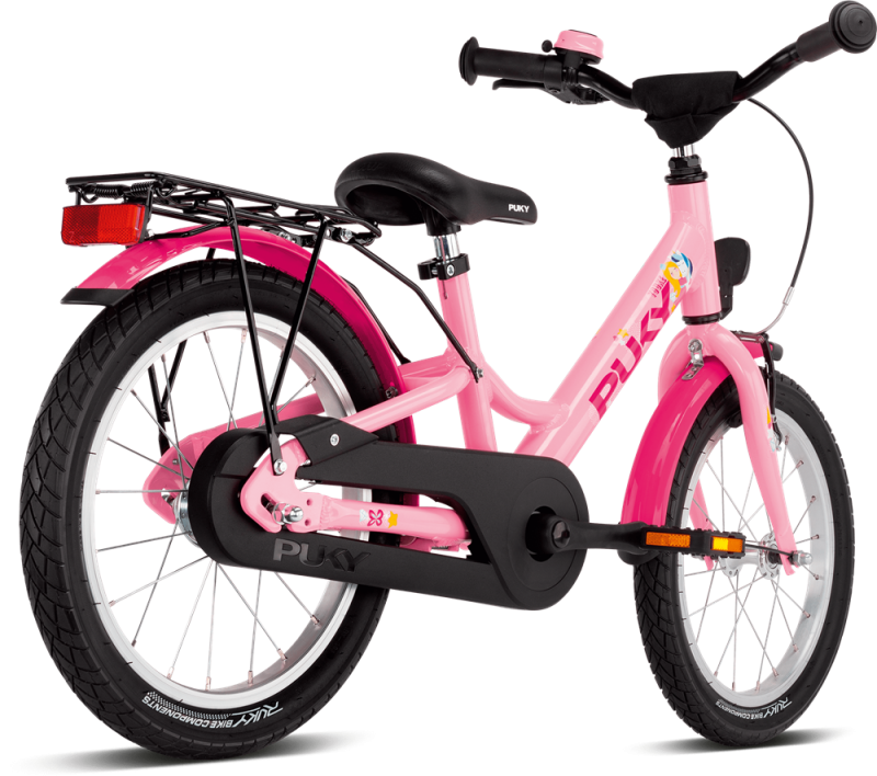Rower dziecięcy z bagażnikiem YOUKE 16 różowy PUKY
