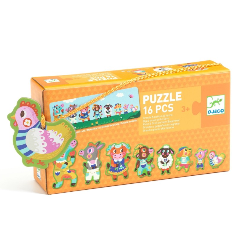 Puzzle 2-elementowe Zwierzątka duże i małe Djeco