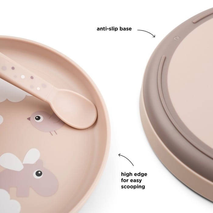 Talerzyk dla dziecka Chmurki różowy Done by Deer