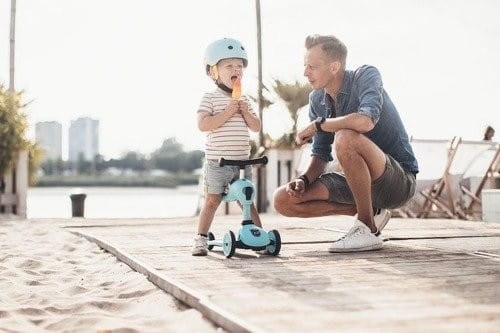 Kask ochronny z Lampką LED na Hulajnogę i Rower  dzieci 1-5 lat Blueberry - Scoot & Ride