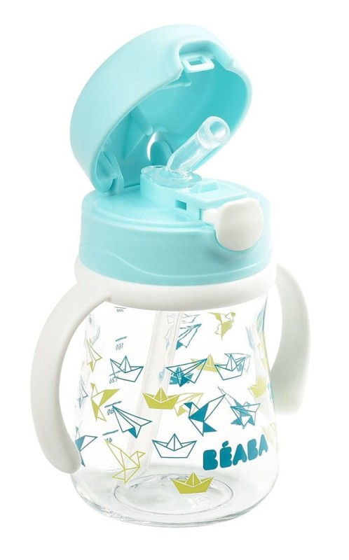 Bidon tritanowa butelka ze słomką 240 ml Light blue - Beaba