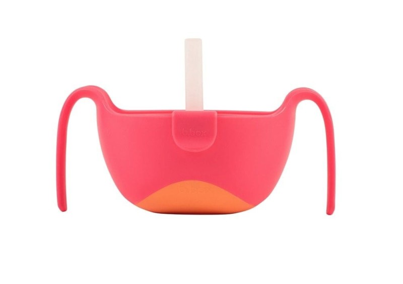 B.box miseczka obiadowa 400ml ze słomką i pokrywką Bowl XL róż