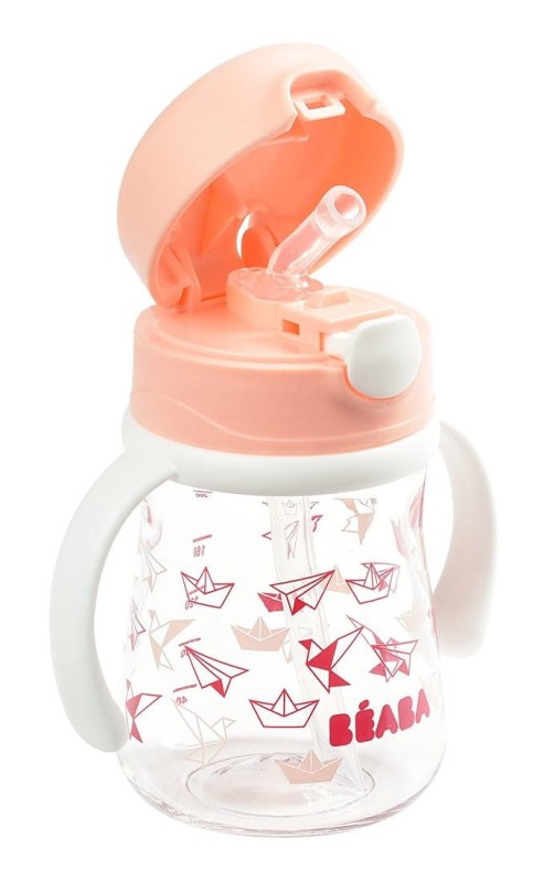 Bidon tritanowa butelka ze słomką 240 ml Light pink - Beaba