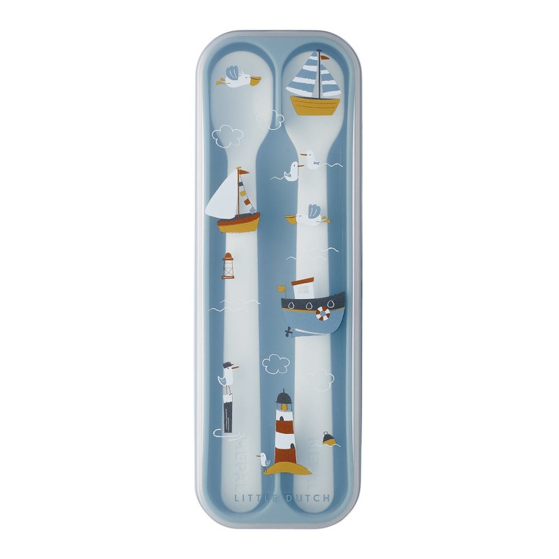 Pierwsze łyżeczki do karmienia 2 szt. etui Żaglówki - Mepal