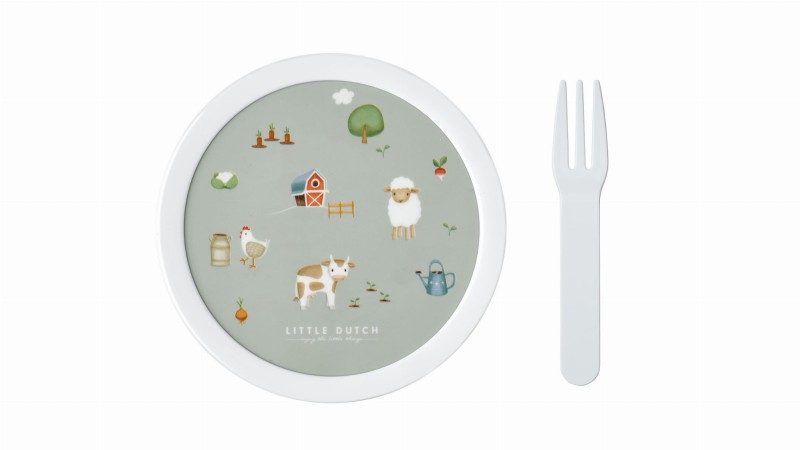 Pojemnik na jedzenie z widelczykiem 300 ml Little Farm Campus Mepal