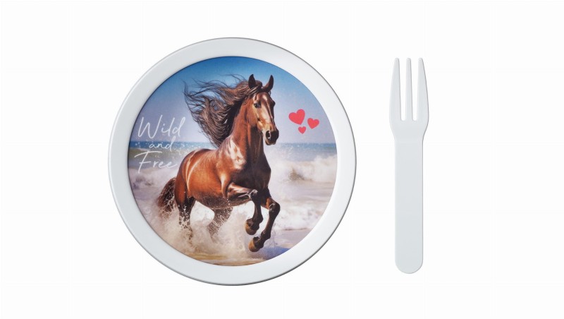 Pojemnik na owoce z widelczykiem 300 ml konie Campus Mepal