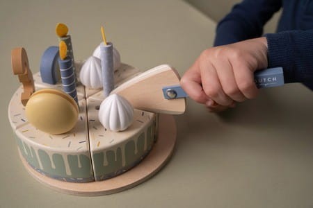 Tort Urodzinowy z cyferkami Ciasto błękit Little Dutch