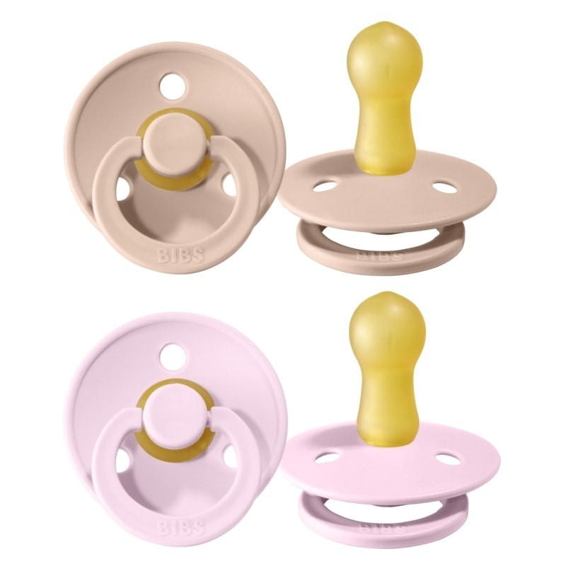 Smoczek Uspokajający z Naturalnego Kauczuku S 0-6 mies. Blush & Baby Pink 2-pack - BIBS