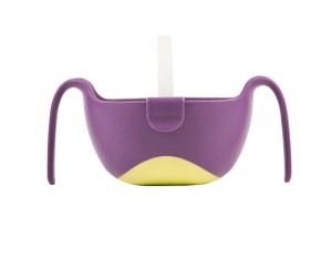 B.box miseczka na zupę 400ml ze słomką i pokrywką Bowl XL fiolet