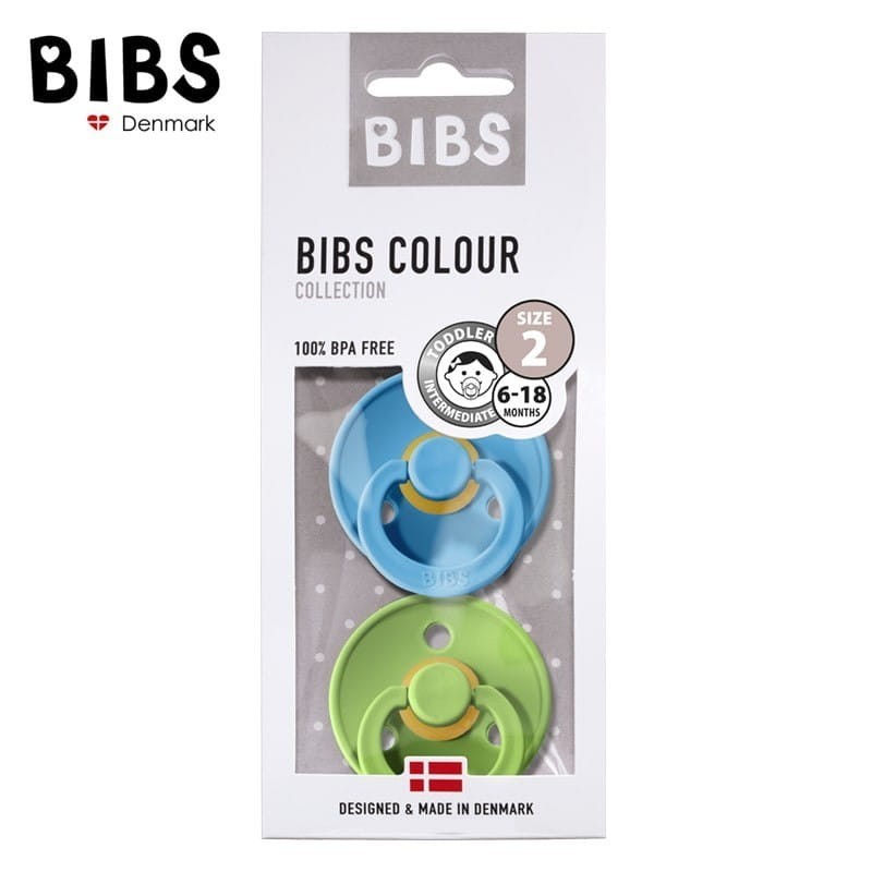 Smoczek Uspokajający z Naturalnego Kauczuku M +6 mies. Clear Water & Pear 2-pack - BIBS