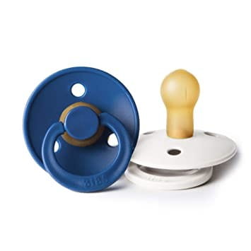 Smoczek Uspokajający z Naturalnego Kauczuku S 0-6 mies. Vanilla & Midnight 2-pack - BIBS