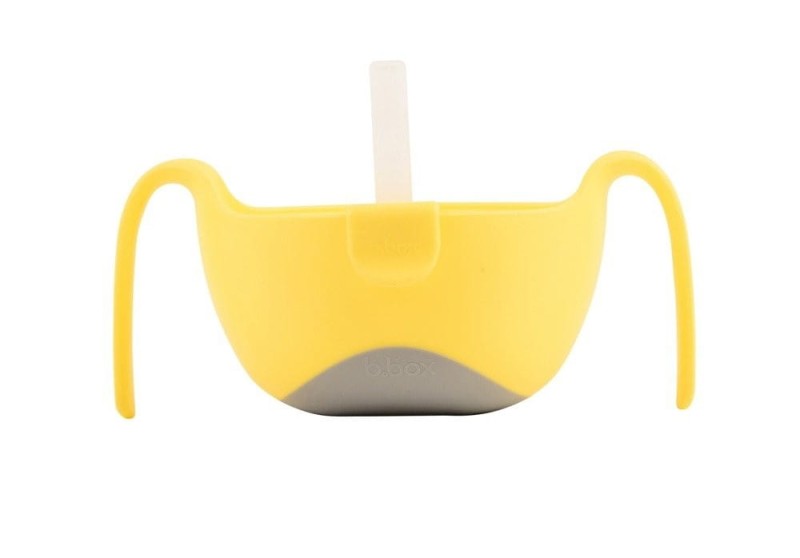 B.box miseczka na zupę 400ml ze słomką i pokrywką Bowl XL żółta